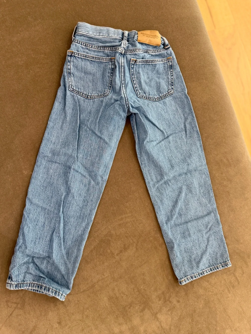 abercrombie kids Light Blue Baggy Jeans with Contrast Stitching